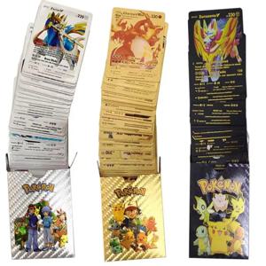 애니메이션 포켓몬 카드 골드 실버 Vmax GX 카드, 리자몽 피카츄 레어 컬렉션 배틀 트레이너 카드 상자, 어린이 장난감 선물, 11-55 개