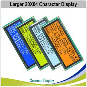 Surenoo 대형 204 2004 문자 LCD 모듈 디스플레이 화면, LCM 블루 옐로우 그린 FSTN 화이트 LED 백라이트, 영어 일본어, 20X4