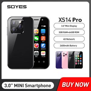 SOYES XS14 프로 미니 스마트폰, 4G LTE, 3GB + 64GB, 안드로이드 9.0, 쿼드 코어, 3.0 인치, 2600mAh 배터리, 페이스 ID, C 타입 소형 휴대폰
