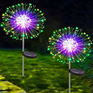 LED 태양열 불꽃 놀이 조명, 야외 잔디 글로브 민들레 램프, 정원 잔디 조경 램프, 휴일 조명