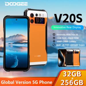 DOOGEE V20S 5G 견고한 스마트폰, 디멘션 6020 옥타코어, 6.43 인치 AMOLED 듀얼 디스플레이, 12GB + 256GB, 50MP AI 카메라, 월드 프리미어