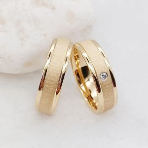 남녀공용 수제 결혼 반지 세트, 24k 골드 도금 티타늄 주얼리, 연인 커플 반지, 독특한 디자이너