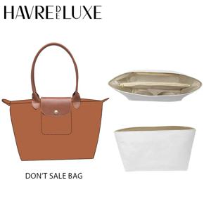 HAVREDELUXE 가방 정리함, 롱챔프 미디엄 백 지갑 삽입 듀폰 종이 보관 가방, 포켓 포함 화이트 색상