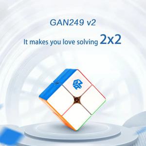 GAN 249 V2 매직 스피드 큐브 Stickerless, GAN 249 V 2 프로페셔널 피젯 완구 GAN249 V 2 입방정 퍼즐 Gan 2x2