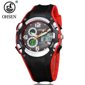 OHSEN 패션 어린이 시계, 디지털 LED 아날로그 시계, 소년 소녀 쿼츠 손목시계, 어린이 스포츠 손목시계 알람 전자 시계