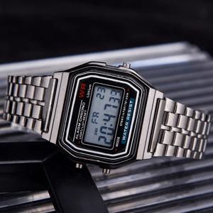 F91W LED 디지털 시계, 스틸 시계, 비즈니스 시계, 다기능 스포츠 손목 시계, 전자 시계