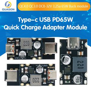 USB C 타입 고속 충전 어댑터 모듈, 스텝 다운 모듈, 화웨이 SCP/FCP 애플 PD용, QC4.0, QC3.0, PD65W, DC8-32V 3.25A, 65W