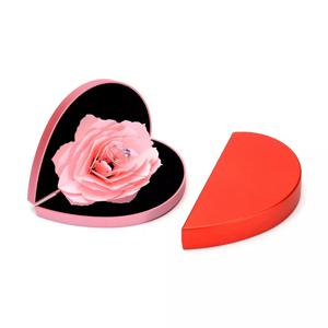 3D 하트 모양 장미 꽃 반지 상자, 프로포즈 결혼 반지 디스플레이 홀더 상자, 커플 쥬얼리 보관 케이스, 특별히 디자인