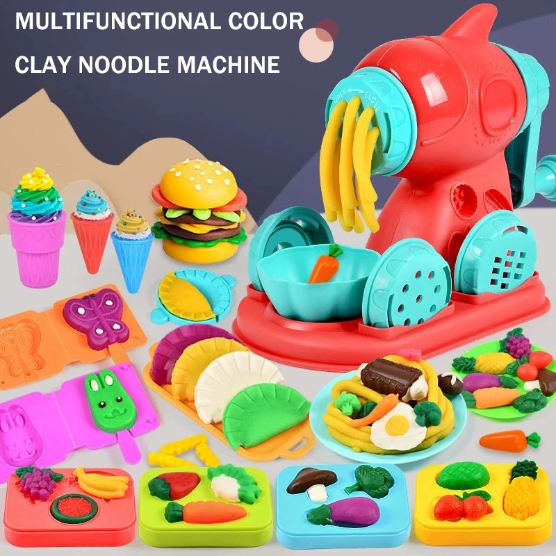 다채로운 플라스티신 만들기 장난감, 창의적인 DIY 수제 몰드 도구, 아이스크림 국수 기계, 어린이 놀이 하우스 장난감, 컬러 클레이 선물