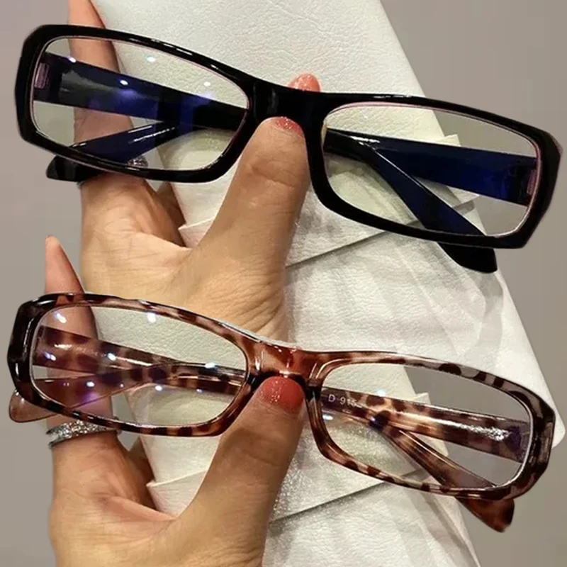 일본 한국 소형 사각 프레임 안경, 레트로 하라주쿠 안경, 선명한 독서 안경, 블루 라이트 차단 안경