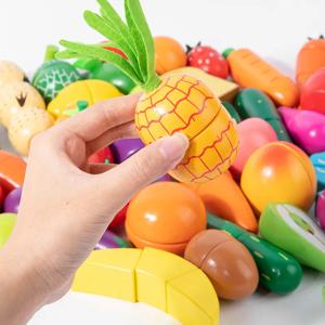 시뮬레이션 주방 놀이 장난감, 자석 나무 절단 과일 야채, 클래식 게임 몬테소리 교육용 장난감, 어린이용