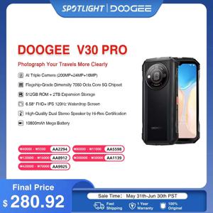 DOOGEE V30 프로 견고한 휴대폰, 200MP 카메라 치수 7050 5G 스마트폰, 6.58 인치 FHD 디스플레이, 10800mAh, 32 RAM, 512 ROM, 월드 프리미어