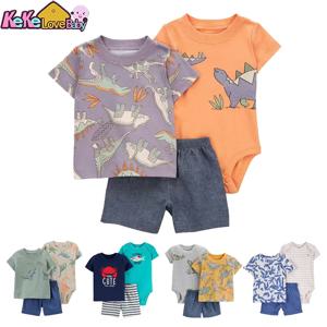 아기 소년 여름 옷 세트, 100% 코튼 패션, 유아 의상, 바디 수트 바지 3 개 세트, 신생아 의류, 6-24 개월
