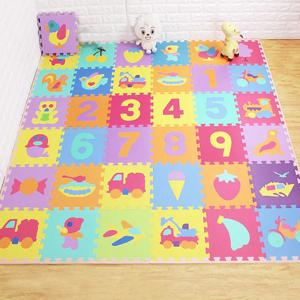 동물 숫자 알파벳 패턴 바닥 테이프 아기 퍼즐 장난감, 어린이 EVA 폼 요가 크롤링 매트, 세트 당 10 개, 30*30cm