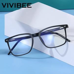 VIVIBEE 2024 사각 블루라이트 차단 안경, TR90 라이트 프레임, 블루레이 방지 안경, 클래식 컴퓨터 안경