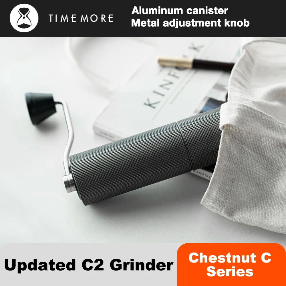 TIMEMORE 체스트넛 C2 업그레이드 휴대용 커피 그라인더, 수동 그라인더 그라인더 머신 밀, 더블 베어링 포지셔닝