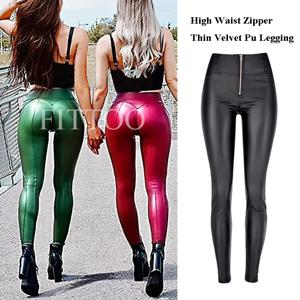 패션 지퍼 여성 Pu Legging 높은 허리 밀어 가죽 바지 슬림 Stretchy Jeggings 여성 따뜻한 롱 바지 섹시한 레깅스