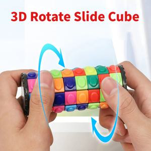 창의적인 3D 회전 슬라이드 큐브 퍼즐, 컬러 타워 감압, 소설 큐브 어린이 퍼즐 장난감, 부모 자녀 몬테소리 소품 선물