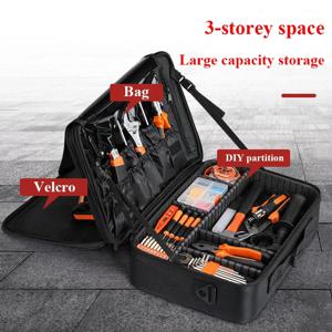 대형 휴대용 3 단계 도구 가방, 옥스포드 수리 도구 가방, 보관 여행 가방, 작업 메이크업 정리함