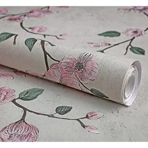 꽃 필 앤 스틱 벽지 핑크 매화, 탈착식 자기 접착 접촉 종이 서랍 선반 라이너, 장식용 비닐 필름