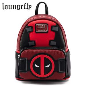 Loungefly Marvel Deadpool Merc A 입 코스프레, 더블 스트랩 숄더백 지갑, 미니 배낭