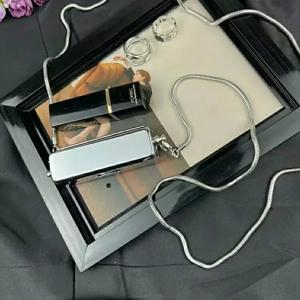 미니 메탈릭 스타일 스테인레스 스틸 체인 립스틱 가방, 패션 걸쇠 지갑, 유럽 미국 스타일