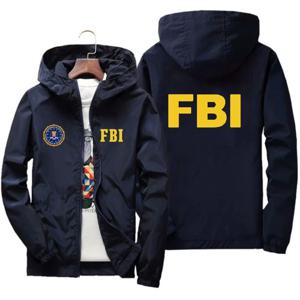 하이 퀄리티 FBI 프린트 야외 스포츠 재킷, 용수철 후드 방풍 패션, 캐주얼 브랜드 스포츠 재킷, 2024 신상