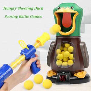 굶주린 슈팅 오리 장난감 공기 구동 총 소프트 총알 공, 가벼운 전자 득점 배틀 게임, 어린이용 재미있는 총 장난감