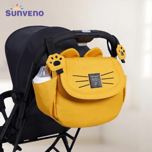 Sunveno-대용량 고양이 기저귀 가방, 엄마 여행 가방, 출산 범용 아기 유모차 가방, 정리함