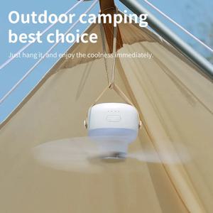 캠핑 선풍기 배터리 작동 리모컨, 휴대용 LED 조명 텐트, 가정용 야외 침대, 천장 걸이식 선풍기, 4 단 기어, 7200mAh