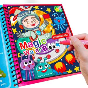 몬테소리 마법 책 물 그리기재사용 가능한 색칠하기 책유아용 그림책 교육용 장난감