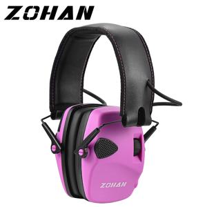 ZOHAN 여성용 전자 청력 보호 사격 귀마개, 사냥 보호, 소음 방지 헤드폰