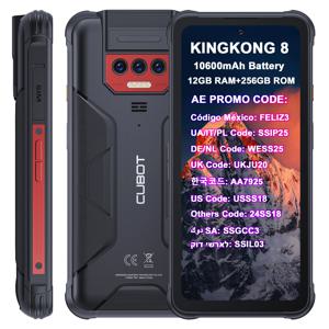 견고한 방수 스마트폰, 안드로이드 13, Cubot KingKong 8, 옥타코어, 12GB RAM(6 + 6GB), 256GB ROM, 10600mAh, 48MP 카메라, NFC, IP68