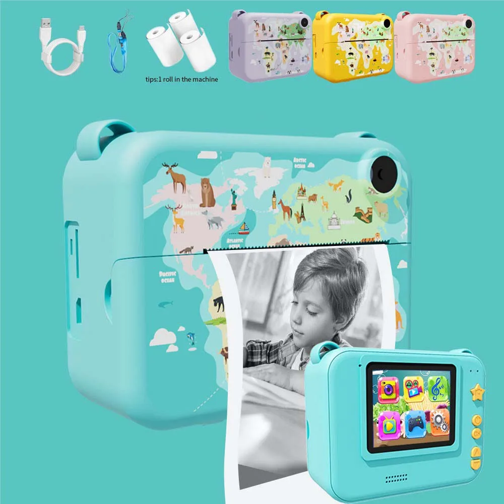 어린이용 즉석 인쇄 카메라, 크리스마스 생일 선물, 3-12 세 HD 디지털 비디오 카메라, 유아용 휴대용 장난감