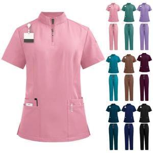 병원 의료 스크럽 수트 유니폼, 여성 남성 스크럽 세트, 미용 작업복, 간호사 액세서리, 치과 수술 세트, 2024 신제품