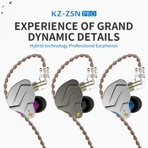 KZ ZSN 프로 1BA + 1DD 하이브리드 인이어 이어폰, 하이파이 DJ Monito 러닝 스포츠 이어폰 KZ ZS10 PRO AS10 KZ ZSX KZ ZSN PRO AS06