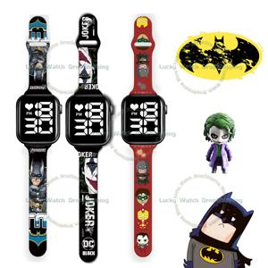 배트맨 LED 시계 애니메이션 피규어 조커 인쇄 LED 디지털 스포츠 팔찌 시계, 어린이 선물, 남녀공용 밴드