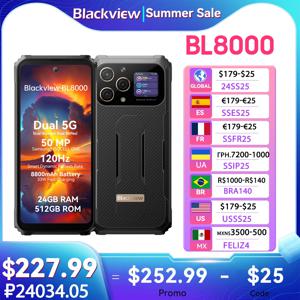 Blackview BL8000 5G 견고한 스마트폰, 6.78 인치 2.4K FHD + 120Hz 디스플레이, MTK 24GB 512GB 휴대폰, 50MP