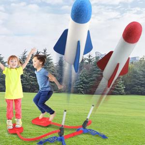 어린이 에어 스톰프 로켓 풋 펌프 런처 장난감 스포츠 게임 점프 스톰프 야외 어린이 놀이 세트 점프 스포츠 게임 어린이 장난감