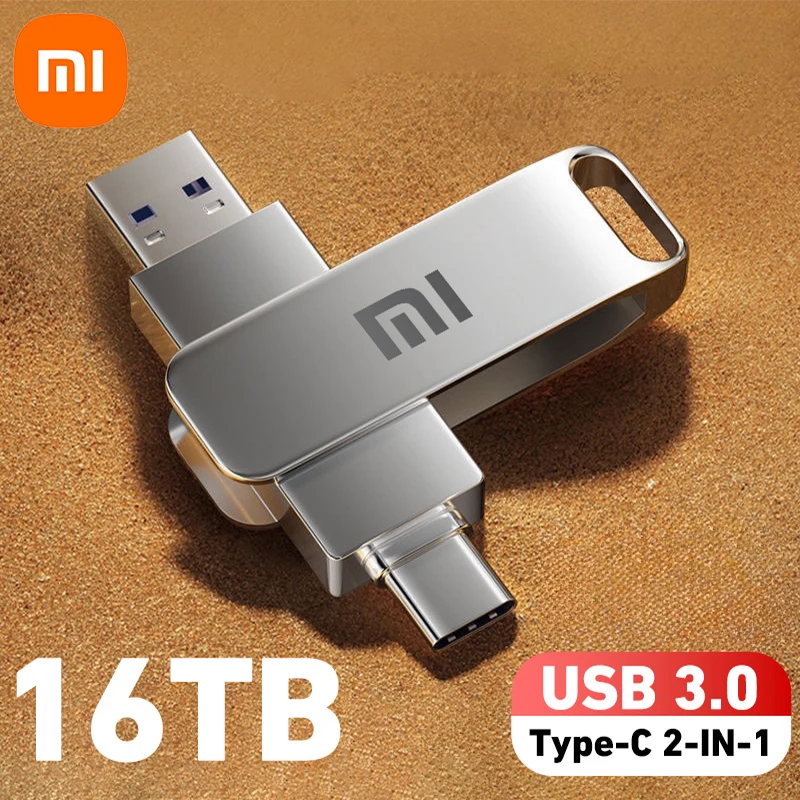 샤오미 16TB 플래시 드라이브, USB 3.2 고속 전송, 금속 펜드라이브 메모리 카드, 펜드라이브 플래시 디스크, 메모리 방수 스틱, 신제품