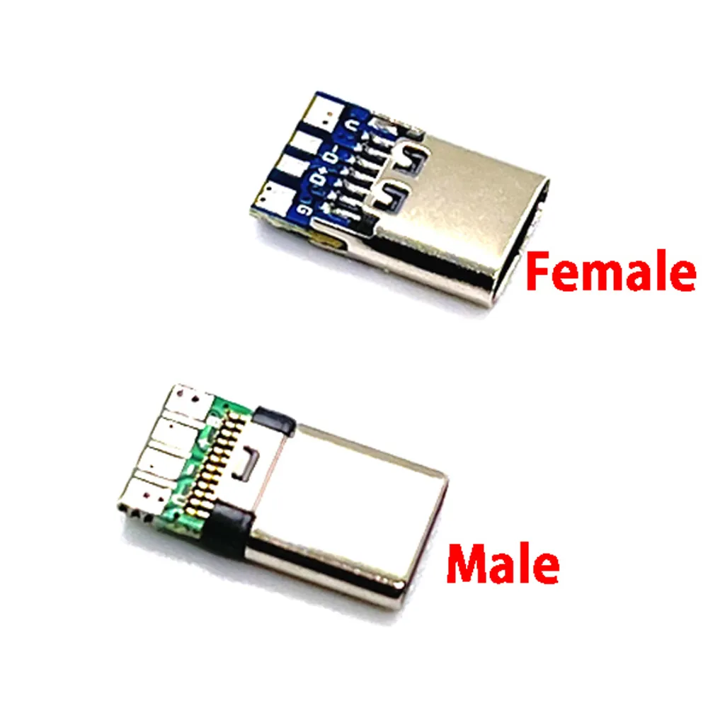 USB 3.1 C 타입 커넥터, 잭 테일, 24 핀, USB 수 플러그, 전기 단자, 용접 DIY 데이터 케이블, PCB 보드 지원