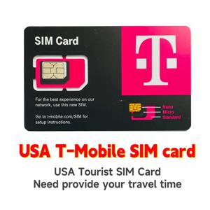 미국 무제한 데이터 통화 및 SMS 미국 선불 T-모바일 휴대폰 카드, 4G 인터넷 데이터 카드, 7-90 일 미국 SIM 카드 지원, eSIM