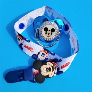디즈니 만화 프린트 실리콘 신생아 소년 BPA 프리 젖꼭지 헬멧 뚜껑 포함, 1 세트 = 1 개 젖꼭지 + 1 개 뚜껑 + 1 개 천 스트립