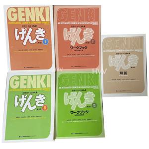 GENKI 초등 일본어 I II Libros Livres HVV 통합 코스, 교과서, 워크북, 해답키, 3 에디션, 5 권