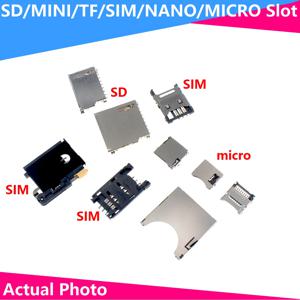 SD 미니 TF SIM 나노 마이크로 카드홀더 카드 슬롯 사이즈, 길고 짧은 바디, 자체 탄성 플립 커버 포함, 5 개