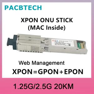GPON 스틱 SFP GPON ONU 스틱, MAC SC 포함, 1310nm, 1490nm DDM Pon 모듈, 20km 모뎀, OLT ONU MAC XPON