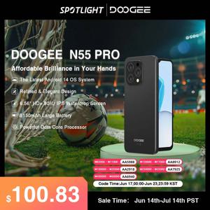 DOOGEE N55 프로 스마트폰, 6.56 인치, 90Hz IPS, 6GB RAM, 256GB ROM, 5150mAh 배터리, 안드로이드 14, 얼굴 잠금 해제, Widevine L1, 월드 프리미어