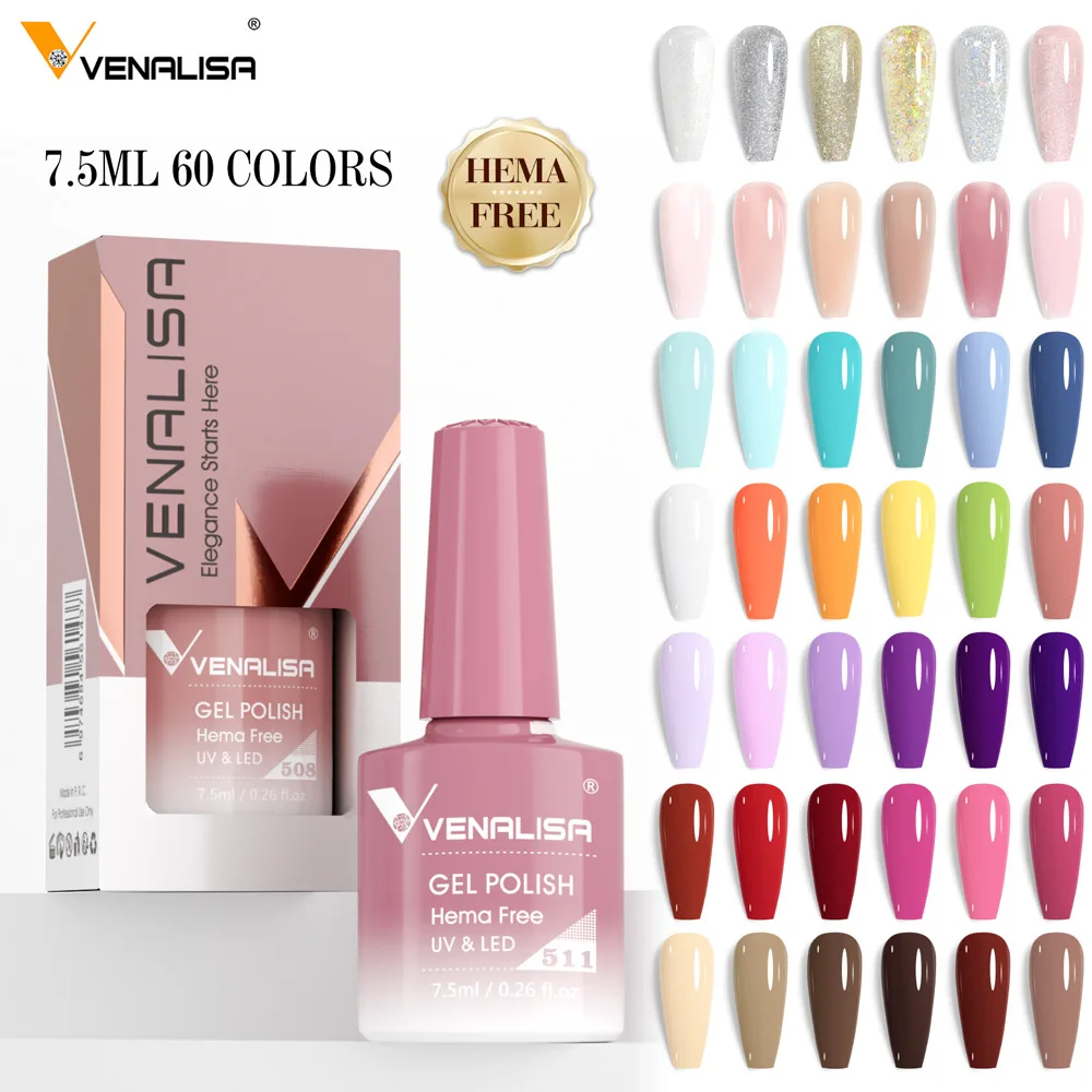 Venalisa VIP5 HEMA 프리 젤리 누드 핑크 컬렉션 네일 젤 광택제 글리터, 화려한 소크 오프 UV LED 젤 바니시 네일 매니큐어
