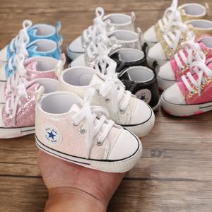 Yibubu 아기 신발, 블링 캔버스, 아기 소녀 신발, 레이스업 편안한 남아 운동화, 부드러운 밑창, 미끄럼 방지, 유아 첫 워커