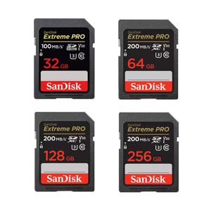 SanDisk Extreme PRO SD 카드, SDHC SDXC UHS-I C10, 100 M/s-200 MB/s, U3 메모리 카드, 카메라, DV, SLR용 V30 4K 지원, 32G, 64G, 128G, 256G